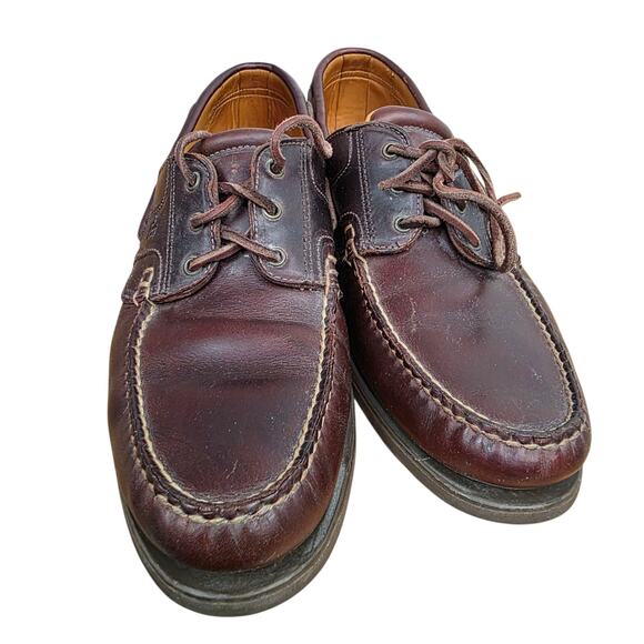 Allen Edmonds Key Largo Boat Shoes Mens Size 12 B Brown Leather Vibram Soles - Picture 4 of 10